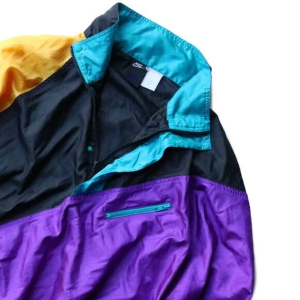 Vintage Nike Flight 90's retro royal color block nylon track jacket windbreaker - Picture 2 of 15